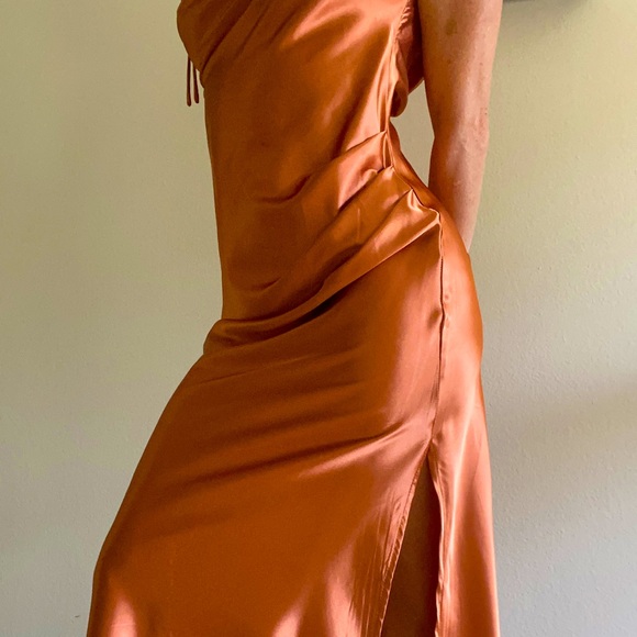 NWT Slip Dress Bronze Rust FALL - Picture 1 of 5